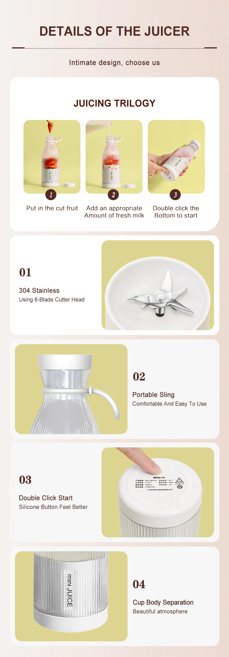 Portable Blender Bottle
